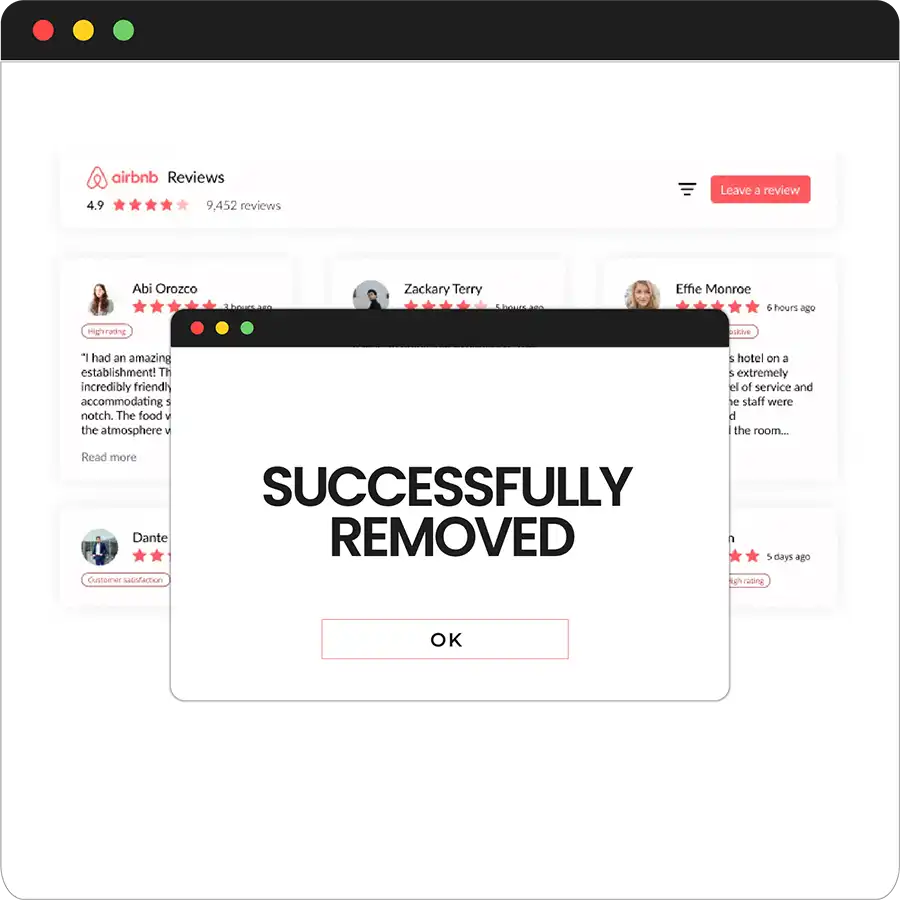 Remove reviews on Airbnb