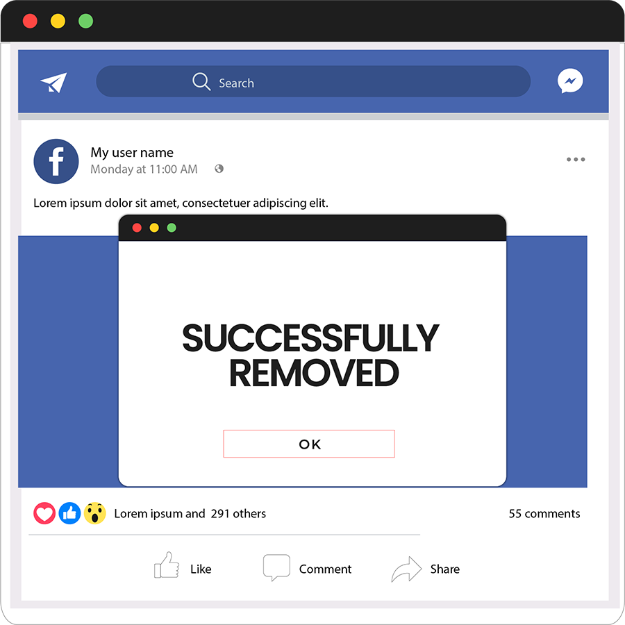 Facebook post removal services